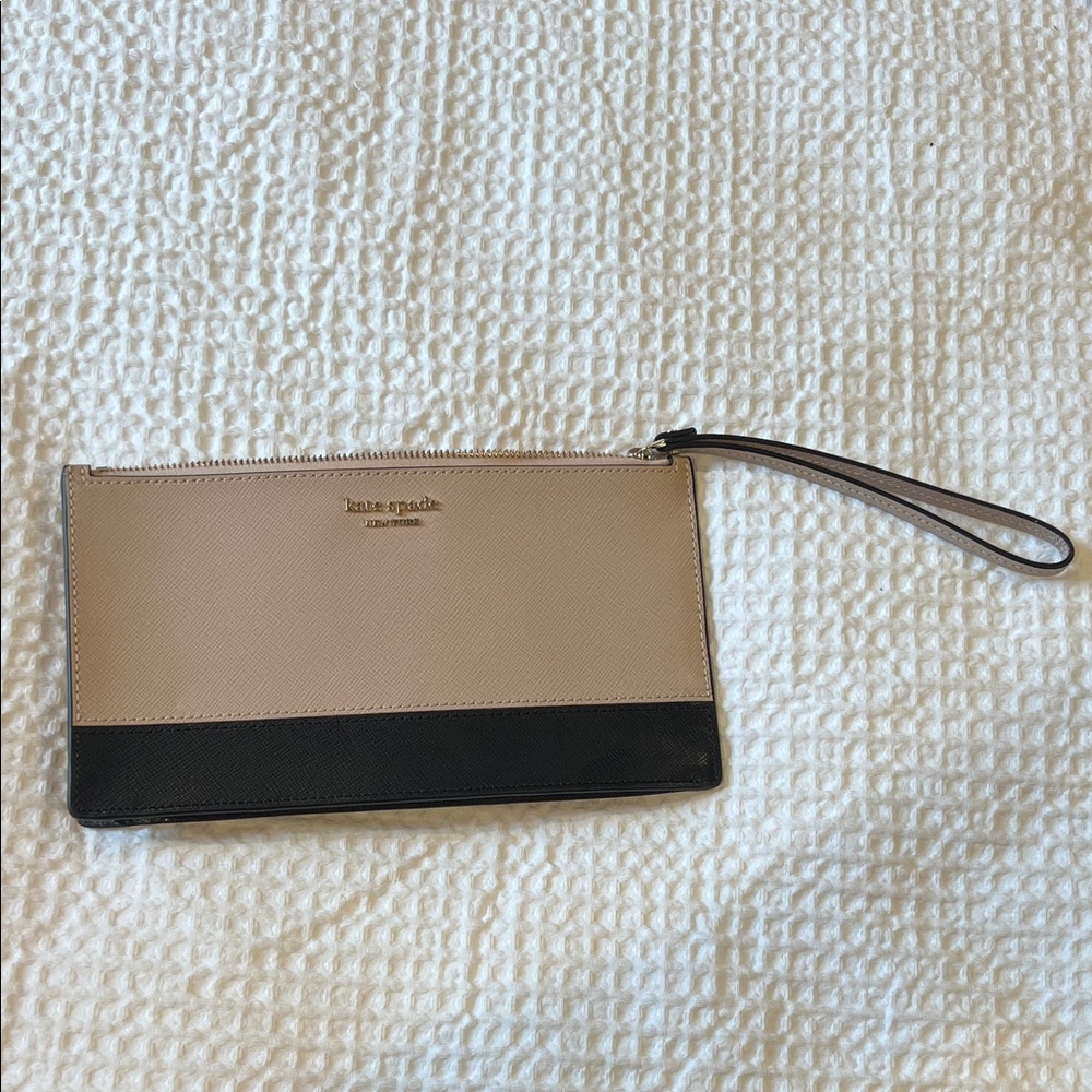 Kate Spade Beige Mauve & Black Clutch Wristlet